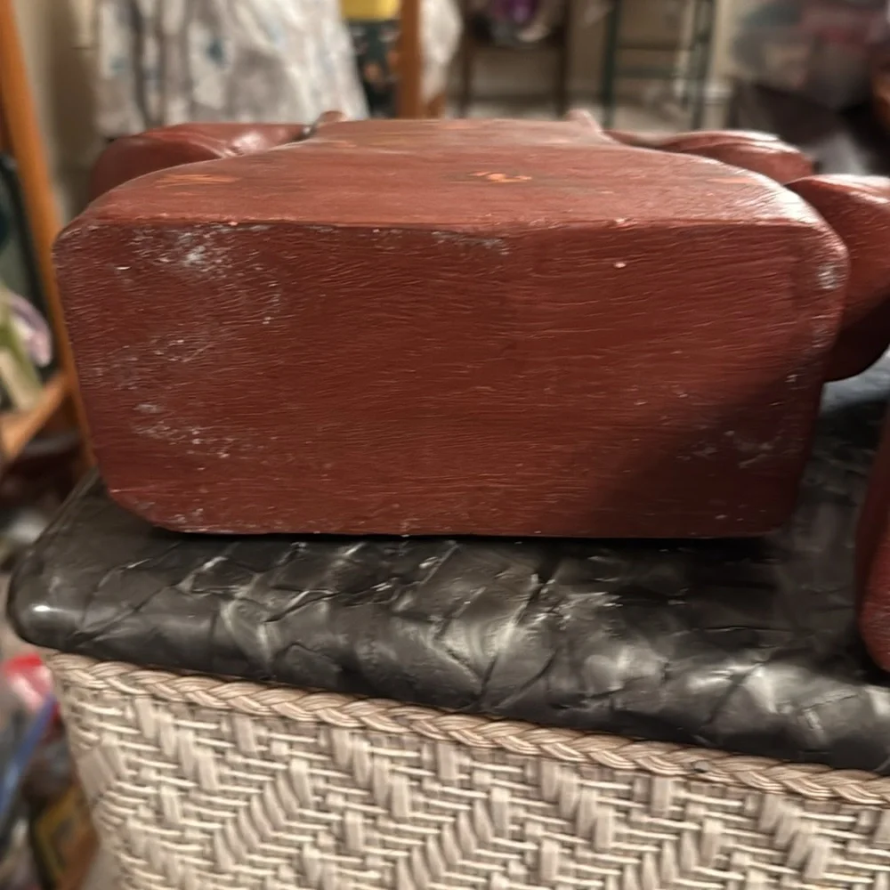 Phones Wooden Carved Vintage Phones Set of 2